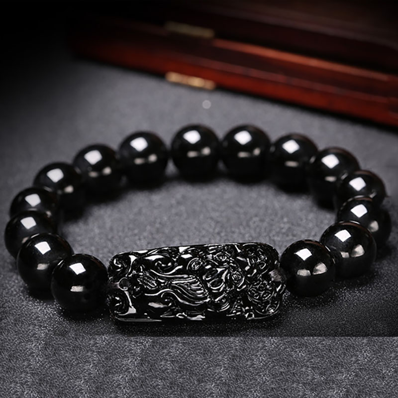 Health Wellness Products - Bracciale in ossidiana Pixiu Preghiera buddista